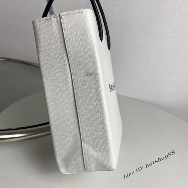 Balenciaga專櫃爆款牙籤紋小牛皮手提購物袋 巴黎世家小號方形購物包 fyj1097